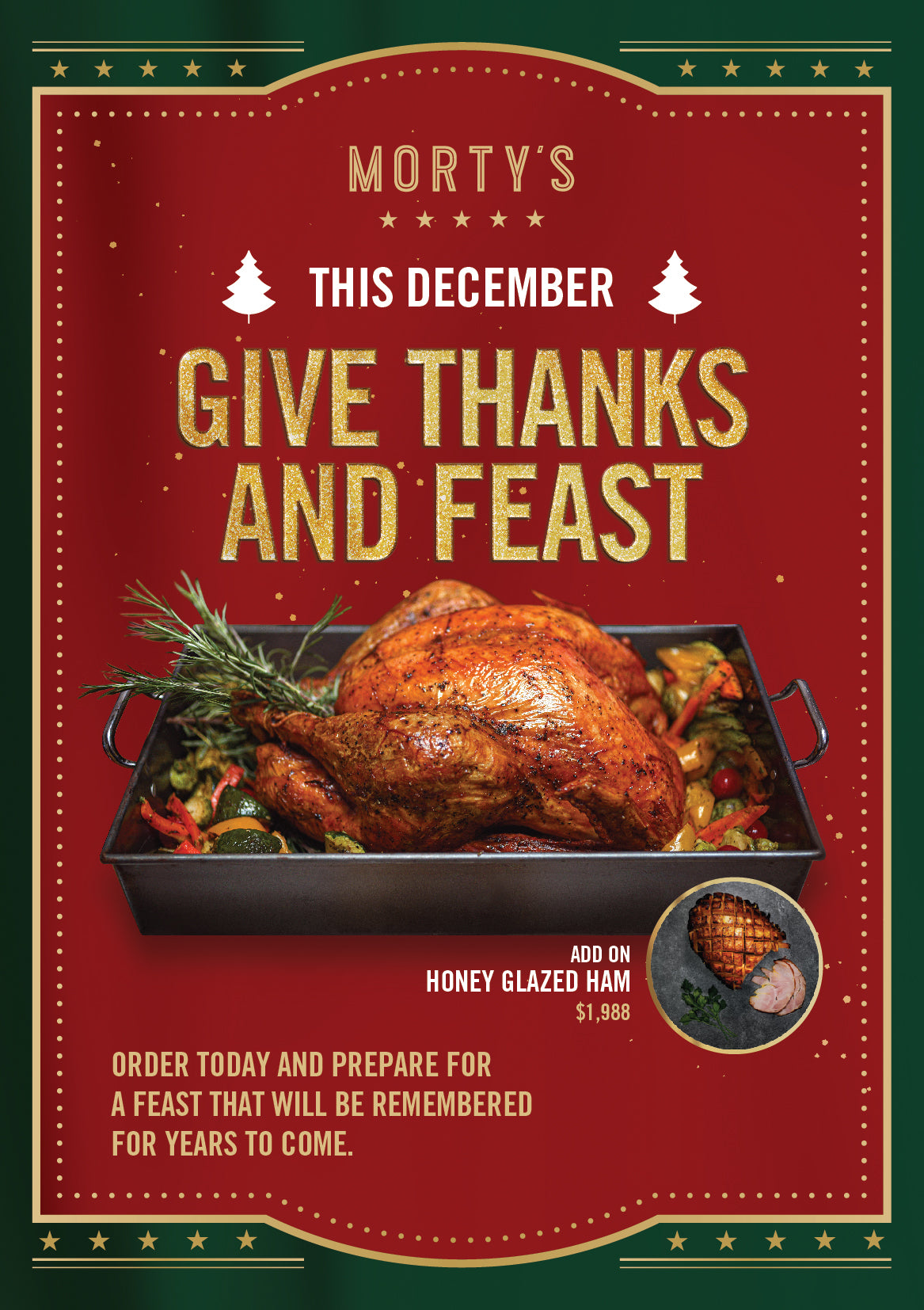Morty's 6-8KG Turkey 'Give Thanks and Feast'